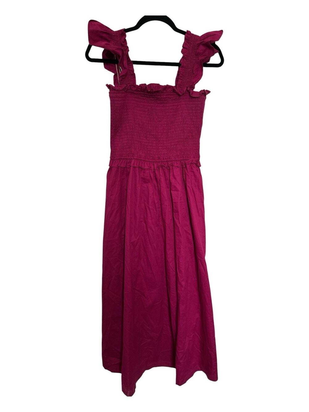 sofie the label dress elasticated smocking, ruffle-accented straps Size S